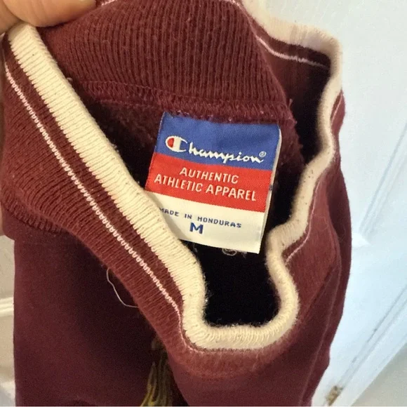 Champion Vintage Berry Special Maroon Cotton Sweater Sweatshirt Medium - Picture 6 of 6